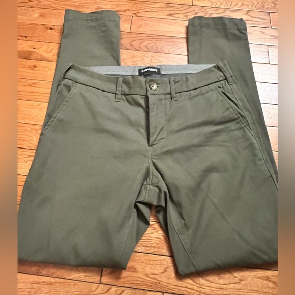 Express Skinny Chinos pants, army green color size W29/L32. Excellent condition - Picture 2 of 12